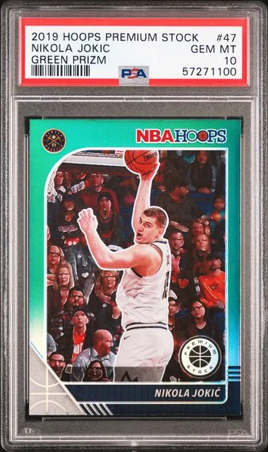 2019 Panini Hoops Nikola Jokic Green Prizm #47 card image