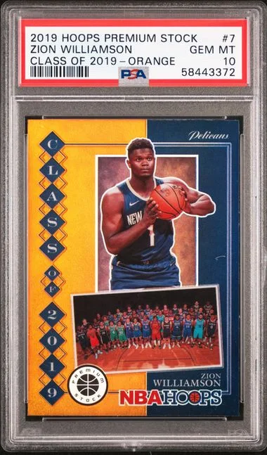 2019 Panini Hoops Orange 7 Zion Williamson Class Of #2019 card image