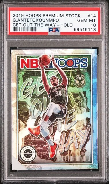 2019 Panini Hoops Premium Stock Giannis Antetokounmpo Get Out The Way #14 card image