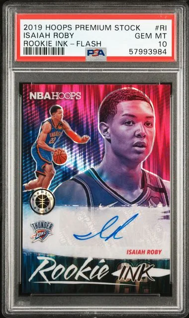 2019 Panini Hoops Premium Stock Isaiah Roby Ink #RI card image