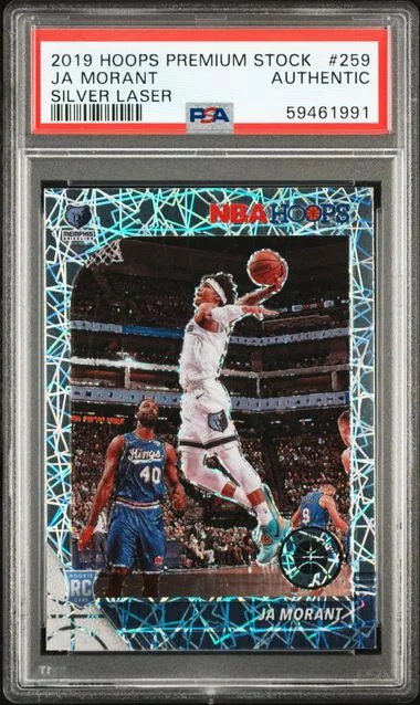 2019 Panini Hoops Premium Stock Ja Morant Silver Laser #259 card image