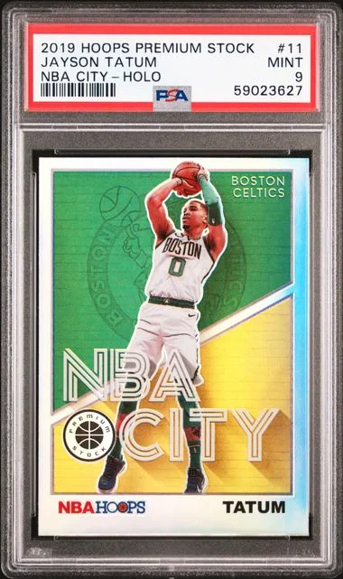 2019 Panini Hoops Premium Stock Jayson Tatum Nba City Holo #11 card image