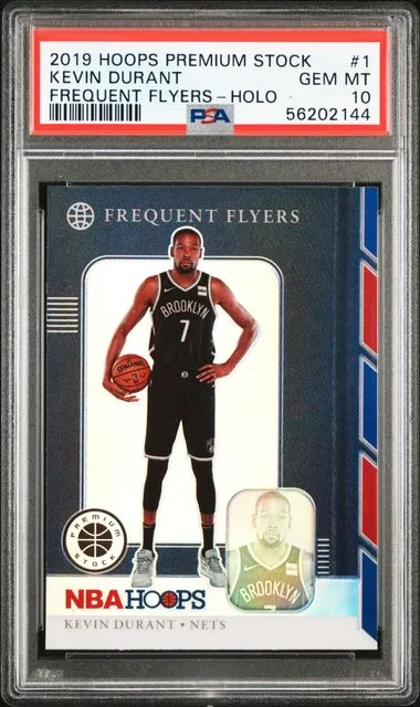 2019 Panini Hoops Premium Stock Kevin Durant Frequent Flyers #1 card image