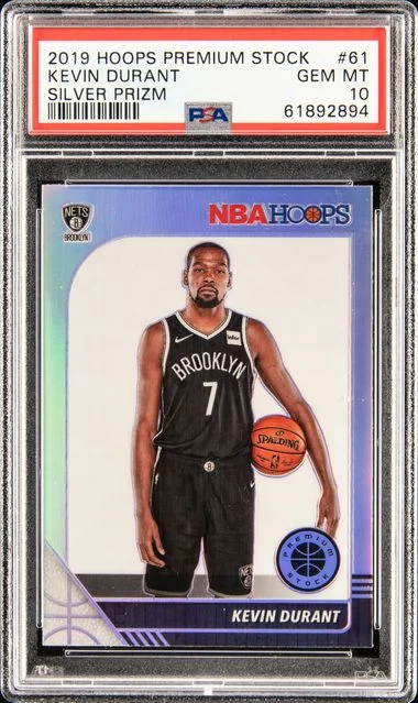 2019 Panini Hoops Premium Stock Kevin Durant Silver Prizm #61 card image