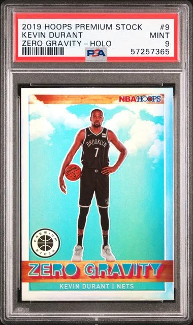 2019 Panini Hoops Premium Stock Kevin Durant Zero Gravity Holo #9 card image