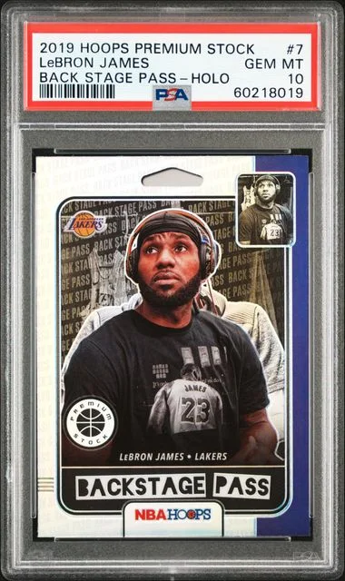 2019 Panini Hoops Premium Stock LeBron James Back Stage Pass #7 card image