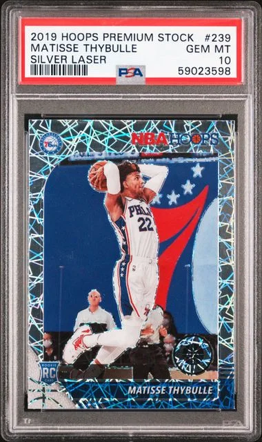 2019 Panini Hoops Premium Stock Matisse Thybulle Silver Laser #239 card image