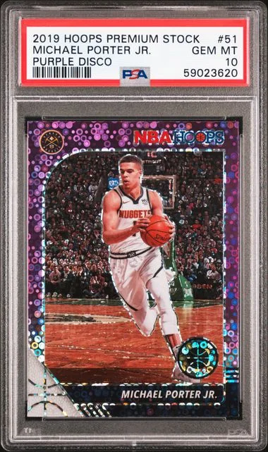 2019 Panini Hoops Premium Stock Michael Porter Jr. Purple Disco #51 card image