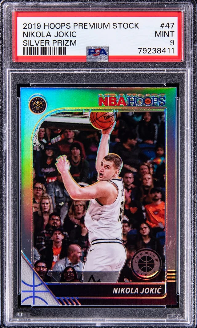 2019 Panini Hoops Premium Stock Nikola Jokic Silver Mojo #47 card image