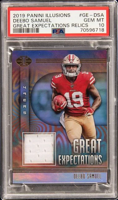 2019 Panini Illusions Deebo Samuel Great Expectations Relics #GE-DSA card image