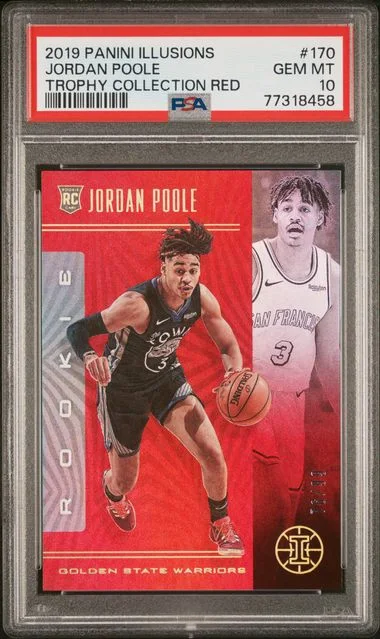 2019 Panini Illusions Jordan Poole Trophy Collection Red #170 card image