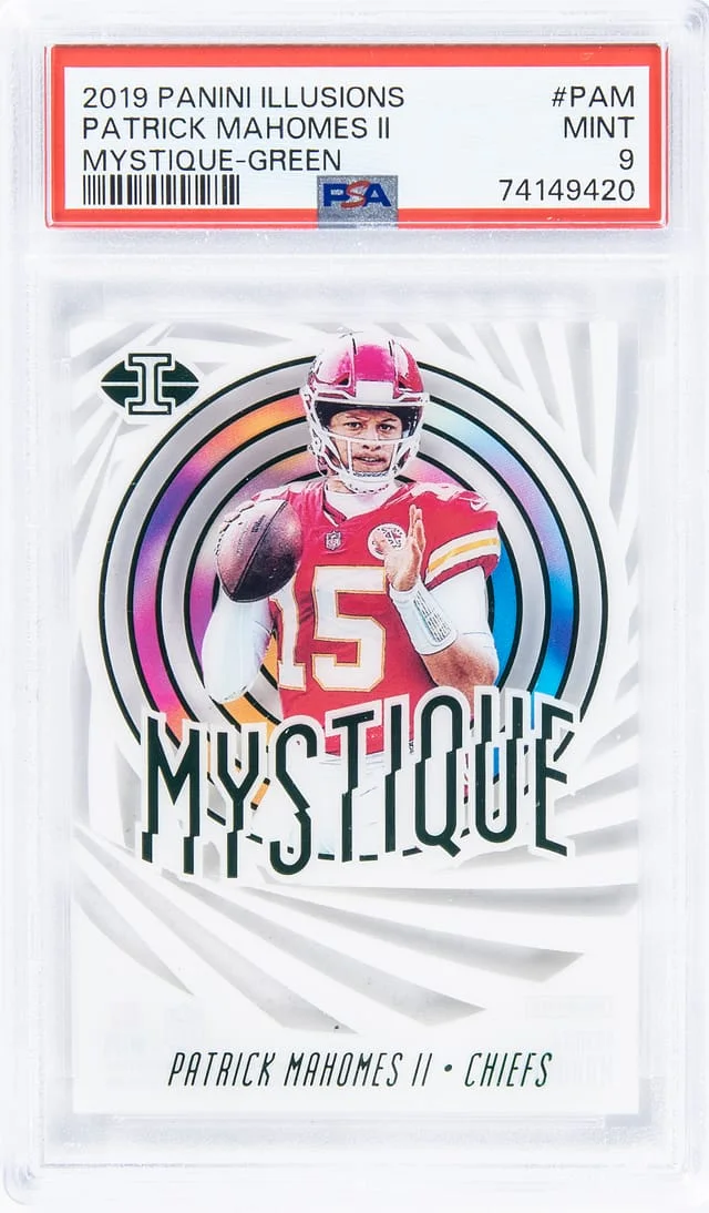 2019 Panini Illusions Patrick Mahomes II Mystique Green #MYS-PAM card image