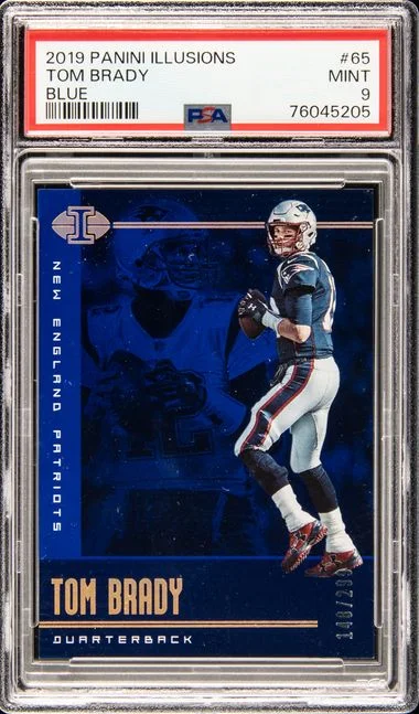 2019 Panini Illusions Tom Brady Blue #65 card image