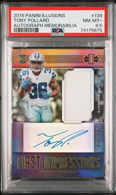 2019 Panini Illusions Tony Pollard Autograph Memorabilia #139 card image