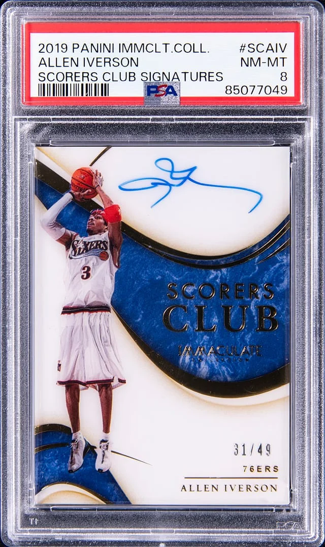 2019 Panini Immaculate Collection Allen Iverson Scorers Club Signatures #SC-AIV card image