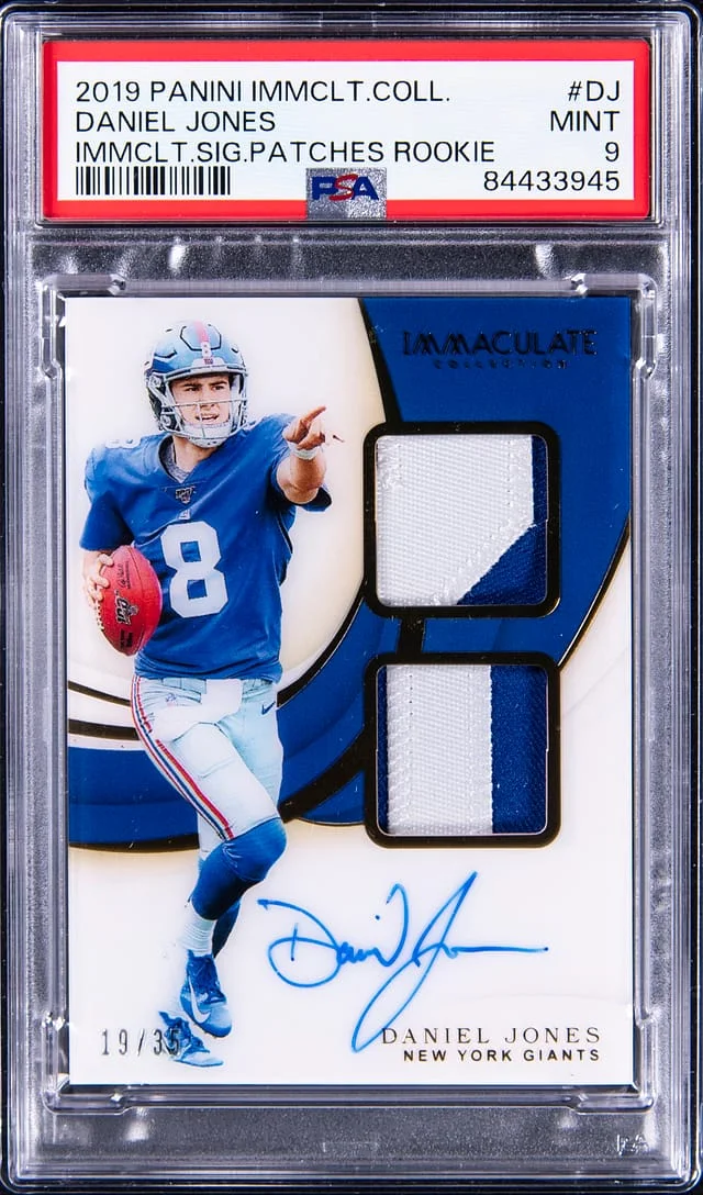 2019 Panini Immaculate Collection Daniel Jones Signature Patches #ISPR-DJ card image
