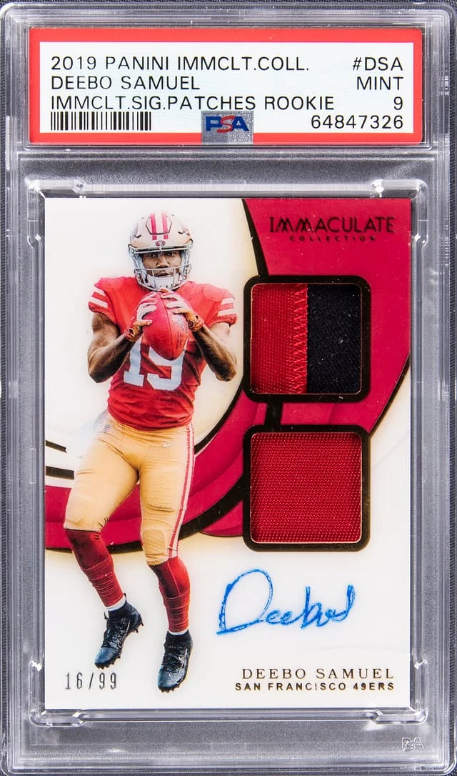 2019 Panini Immaculate Collection Deebo Samuel Signatures Patches #ISPR-DSA card image