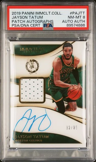 2019 Panini Immaculate Collection Jayson Tatum Patch Autographs #PAJ-RR card image