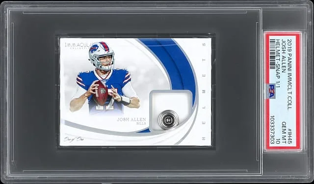 2019 Panini Immaculate Collection Josh Allen Helmet Snap #IH-45 card image