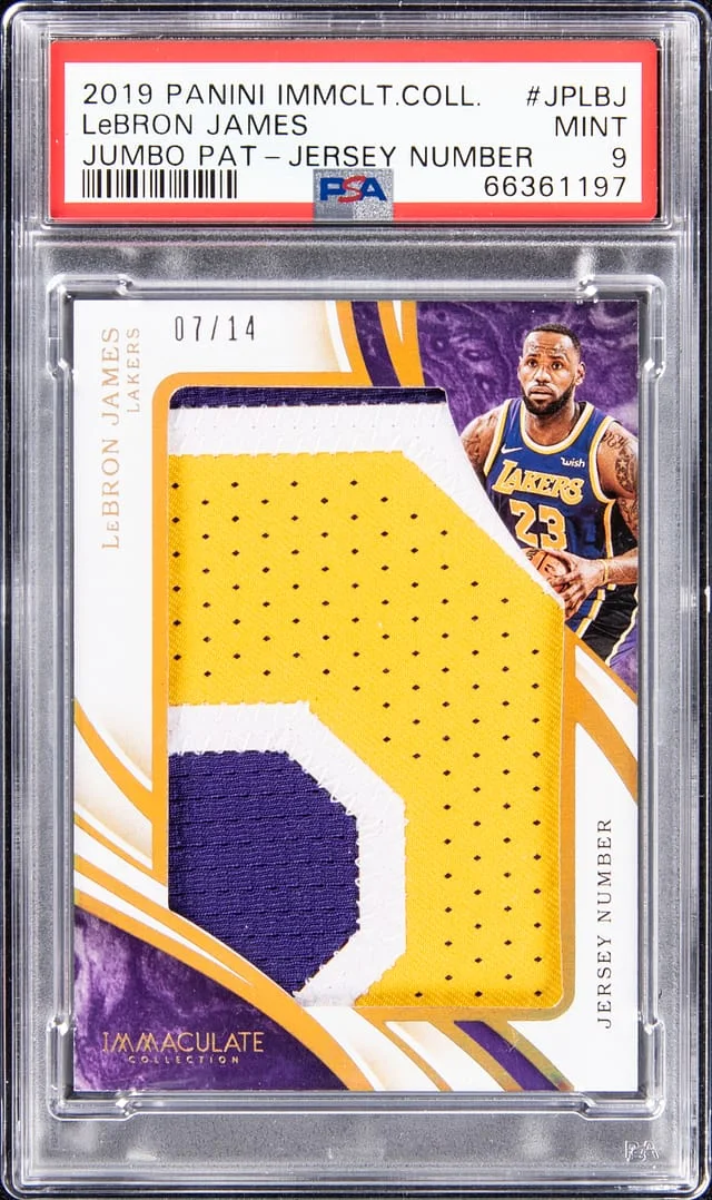 2019 Panini Immaculate Collection LeBron James Jumbo Patch - Jersey Number #JPLBJ card image