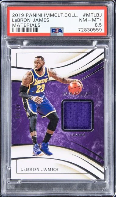 2019 Panini Immaculate Collection LeBron James Materials #MTLBJ card image