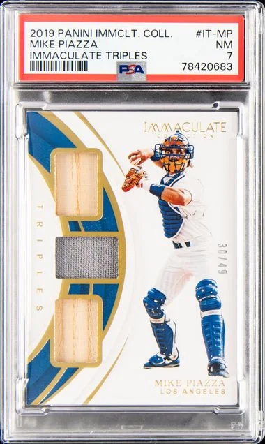 2019 Panini Immaculate Collection Mike Piazza Immaculate Triples #IT-MP card image