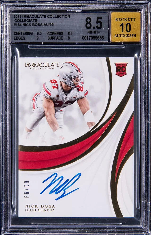2019 Panini Immaculate Collection Nick Bosa Collegiate #154 card image
