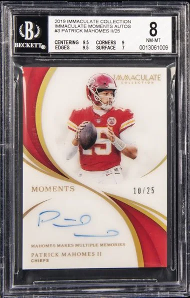 2019 Panini Immaculate Collection Patrick Mahomes II Immaculate Moments Autographs #IMAPM card image