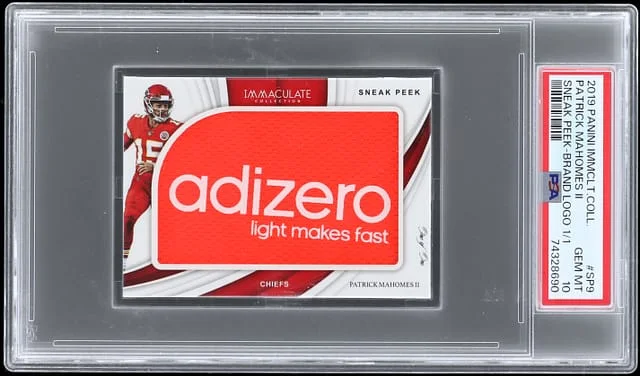 2019 Panini Immaculate Collection Patrick Mahomes II Sneak Peek Brand Logo #SP-9 card image