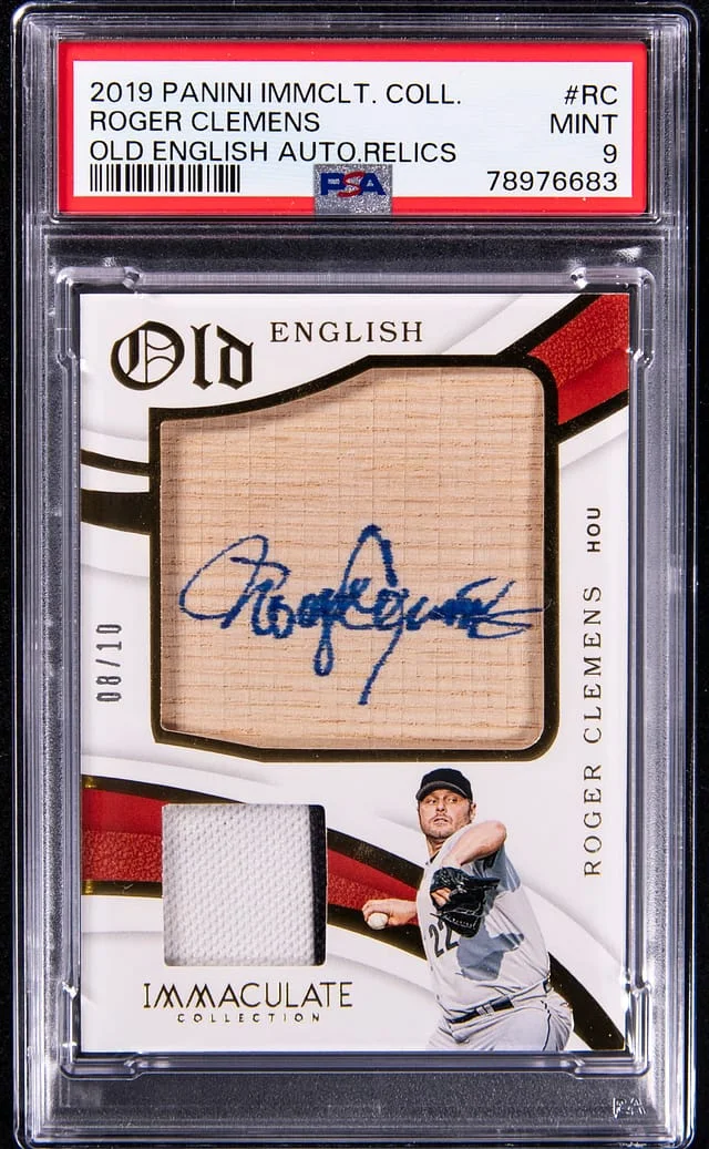 2019 Panini Immaculate Collection Roger Clemens Old English Autograph Relic #OE- card image