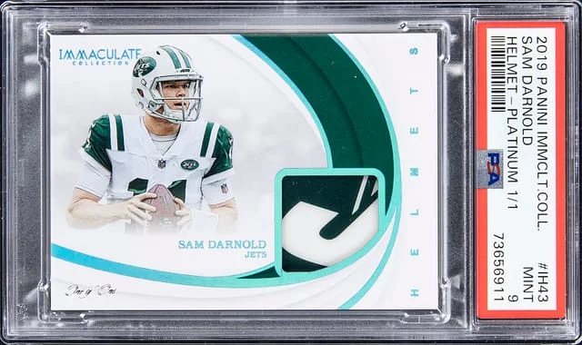 2019 Panini Immaculate Collection Sam Darnold Helmets Platinum #IH-43 card image