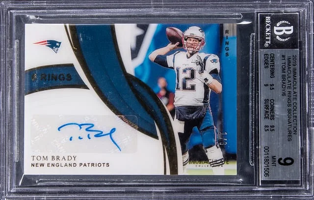 2019 Panini Immaculate Collection Tom Brady Immaculate Rings Signatures #1 card image