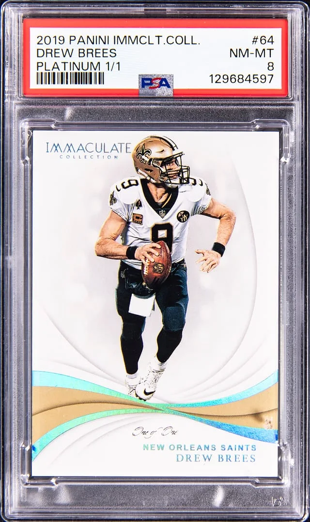2019 Panini Immaculate Drew Brees Platinum #64 card image