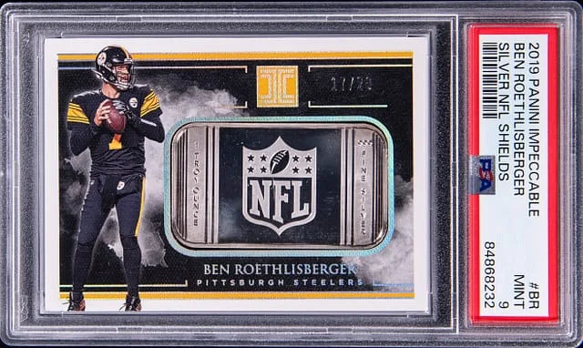 2019 Panini Impeccable Ben Roethlisberger Silver NFL Shields #BR card image