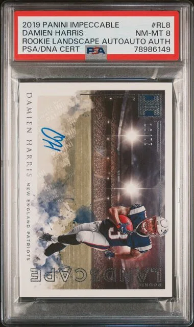 2019 Panini Impeccable Damien Harris Landscape Autographs #Rl8 card image