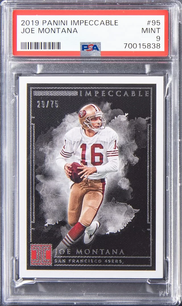 2019 Panini Impeccable Joe Montana #95 card image