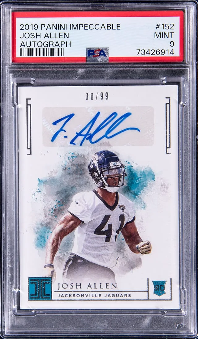 2019 Panini Impeccable Josh Allen Autograph #152 card image