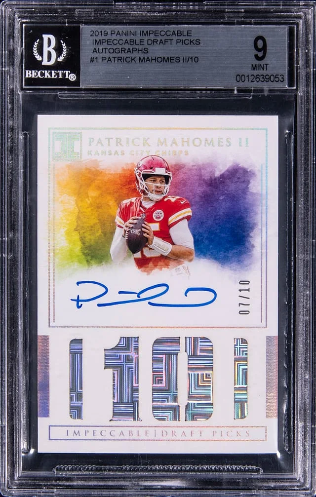 2019 Panini Impeccable Patrick Mahomes II Draft Pick Autographs #1 card image