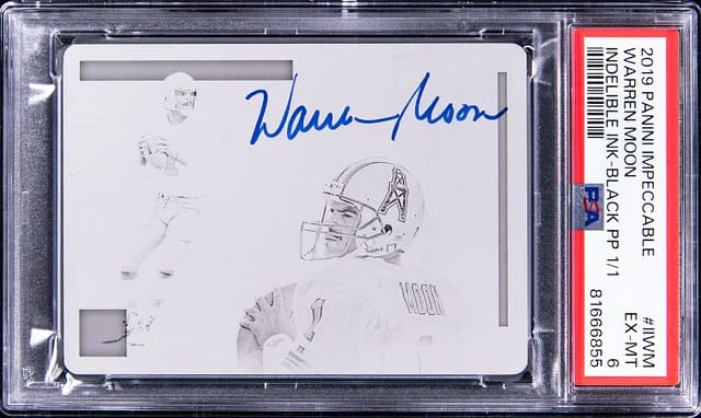 2019 Panini Impeccable Warren Moon Indelible Ink Black Printing Plate #II-WM card image