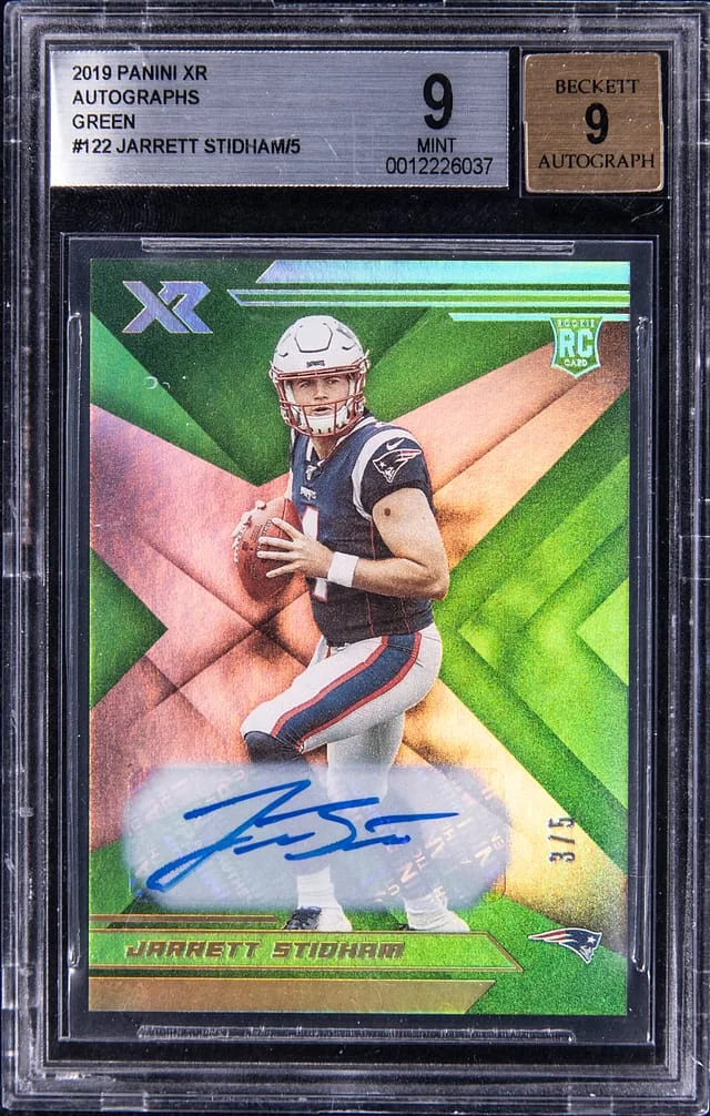 2019 Panini Jarrett Stidham XR Autographs Green #122 card image