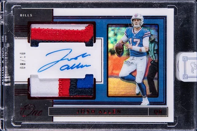 2019 Panini Josh Allen One Dual Patch Autograph Red #172 card image