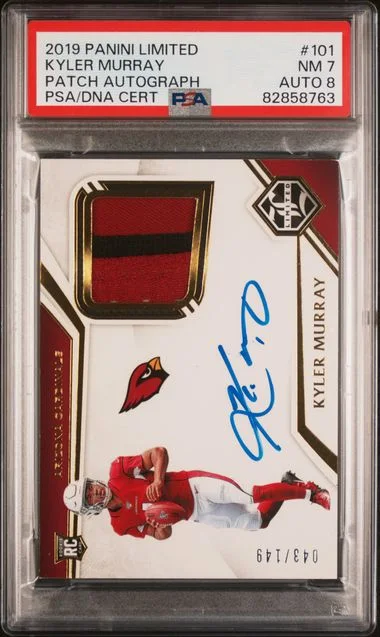 2019 Panini Kyler Murray Limited Patch Autograph #101 card image
