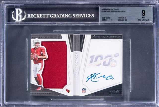 2019 Panini Kyler Murray Playbook Playbook Jersey Autograph #202 card image