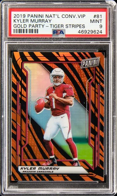 2019 Panini Kyler Murray National Convention VIP Gold Party Tiger Stripes #81 card image