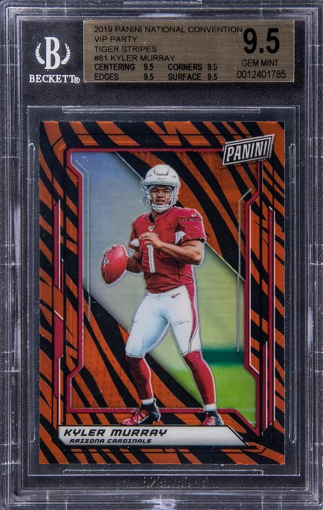 2019 Panini Kyler Murray - True Gem National Convention VIP Gold Party Tiger Stripes #81 card image