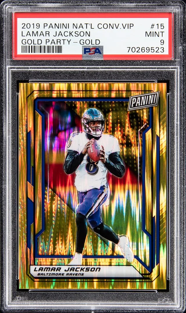 2019 Panini Lamar Jackson National Convention VIP Gold Party Gold #15 card image