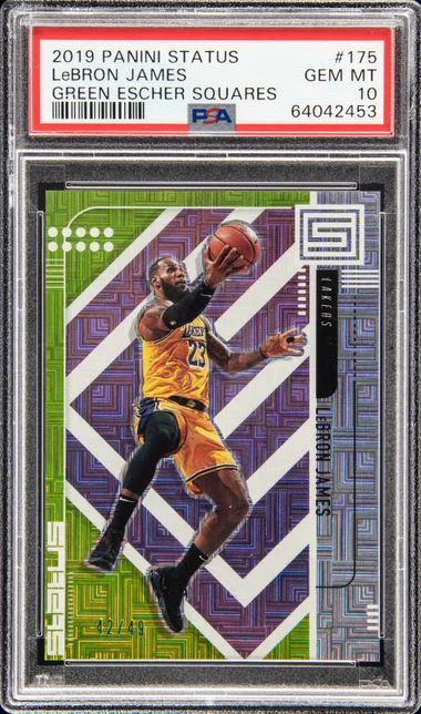 2019 Panini Lebron James Status Green Escher Squares #175 card image