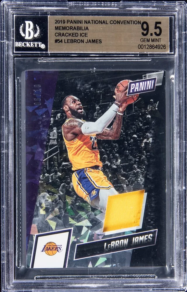 2019 Panini LeBron James National Convention Memorabilia Cracked Ice #54 card image