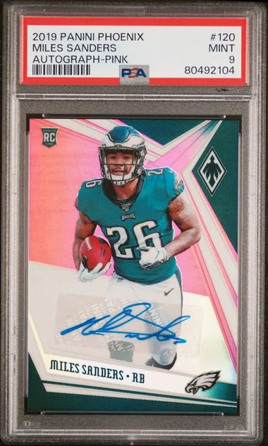 2019 Panini Miles Sanders Phoenix Autograph-Pink #120 card image