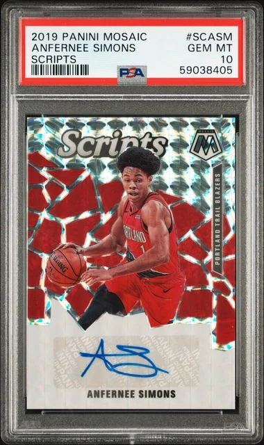 2019 Panini Mosaic Anfernee Simons Scripts #SCASM card image